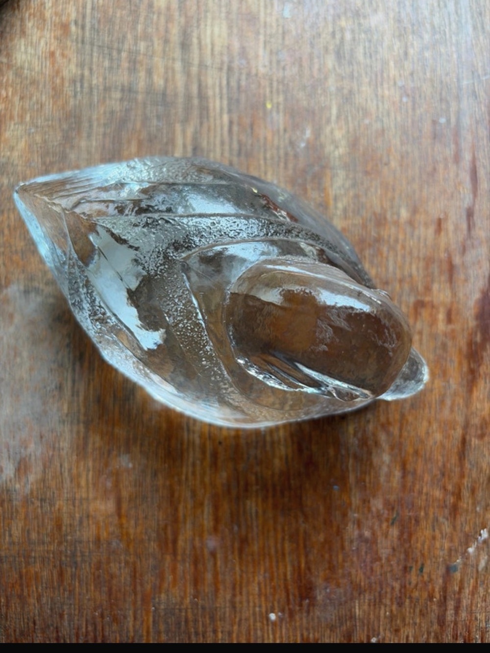 Vintage Clear Glass duck paperweight - Home Accents